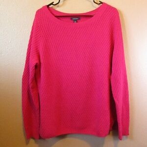Lands' End Pink Waffle Knit Sweater